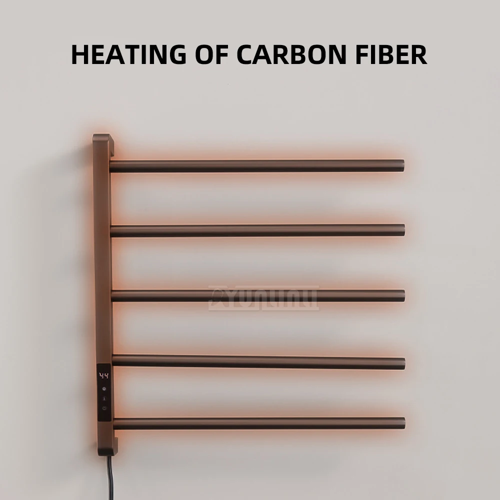 Carbon Fiber Full-Heating Towel Rack, Smart Digital-Display Constant-Temperature Electric Towel Rack, Export Model