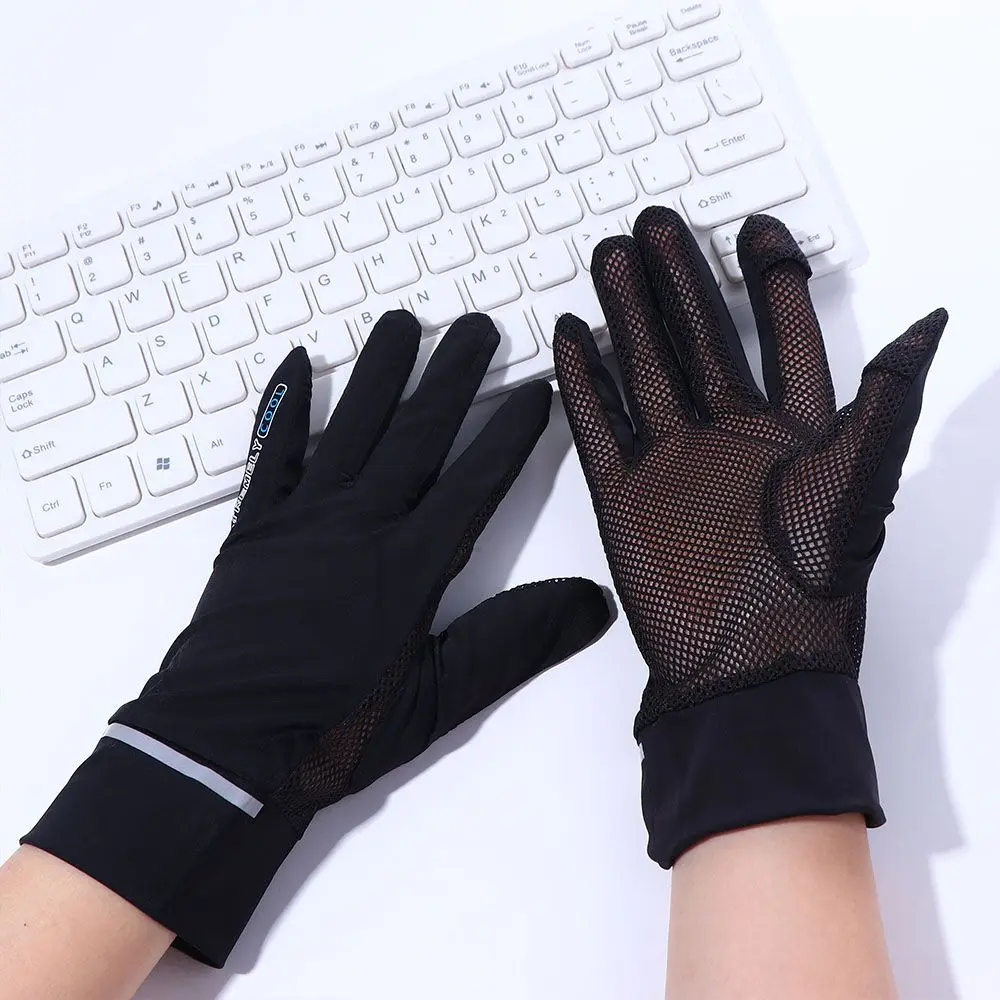 Gants de conduite élastiques fins et respirants en maille, mitaines de glace, écran solaire, écran tactile, été