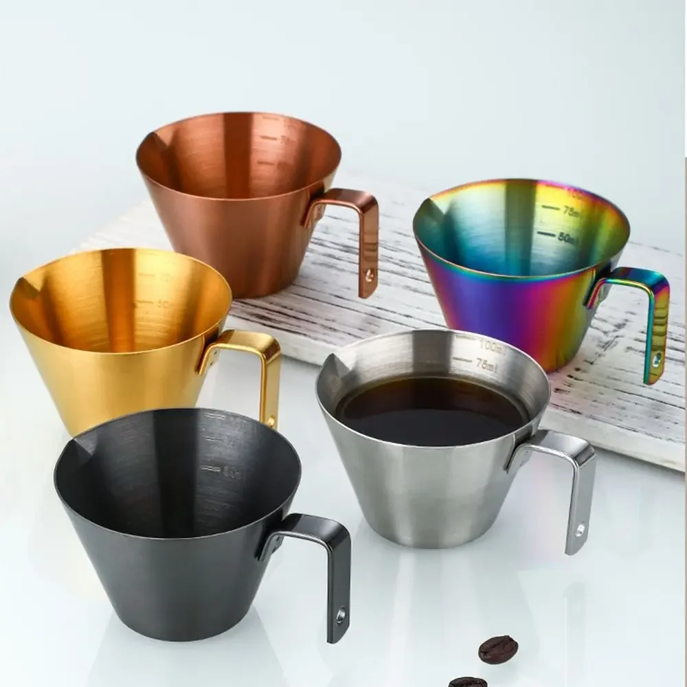 304 Stainless Steel Coffee Extraction Cup with Scale Small Milk Spoon Making Cup Espresso Measuring Cup Kitchen Tools  Cup