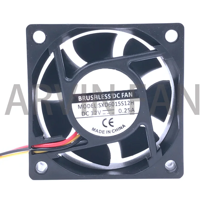 2 Stuks 6025 Stille Ventilator 12V Dc 60Mm 60X60X25Mm Mouw 12V 0.18a 3 Wire Lead Server Inverter Pc Cpu Case Koelventilator