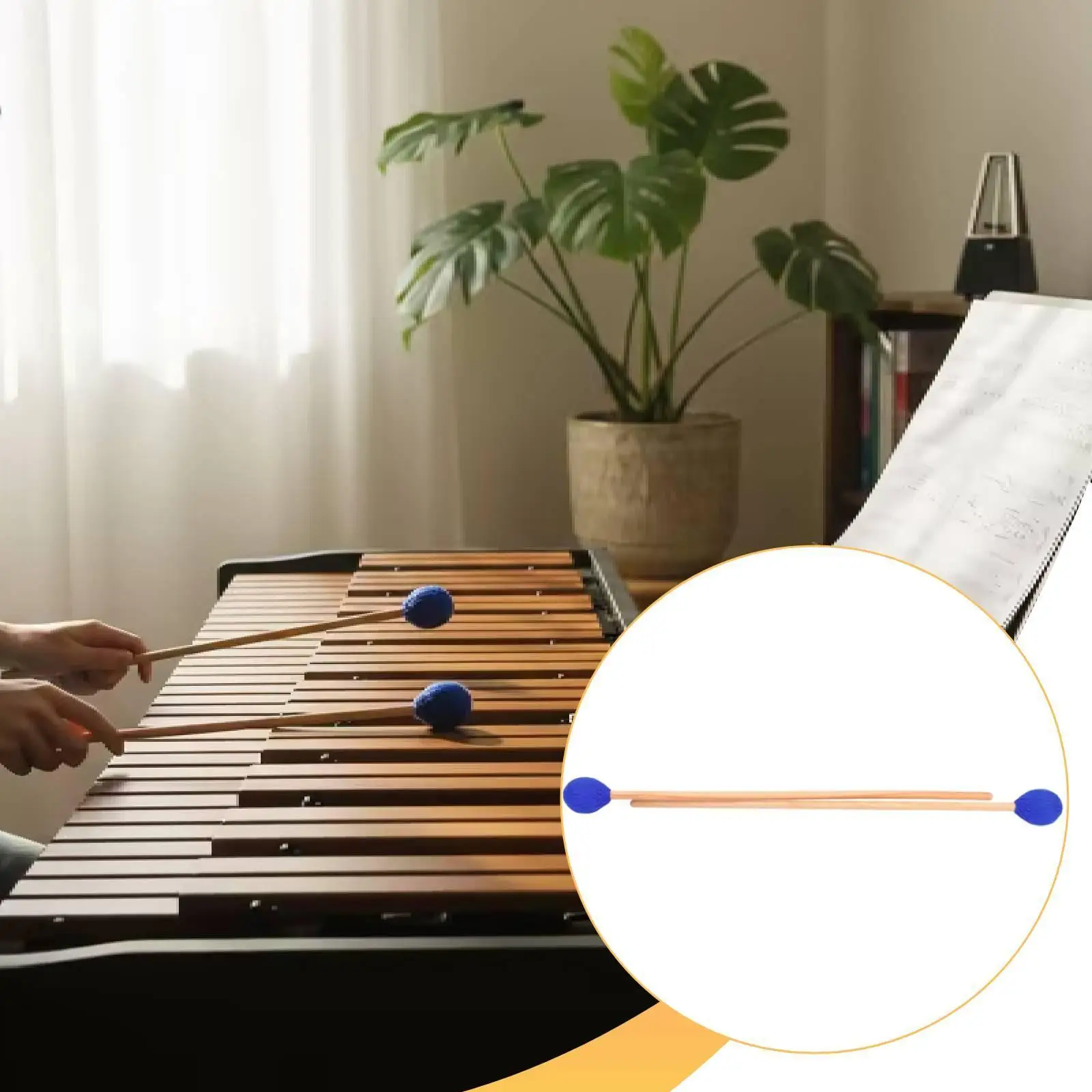 2x Drum Mallet Music Lovers Multipurpose Gift Xylophone Mallets Drumsticks Marimba Mallets for Drums Bass Drum