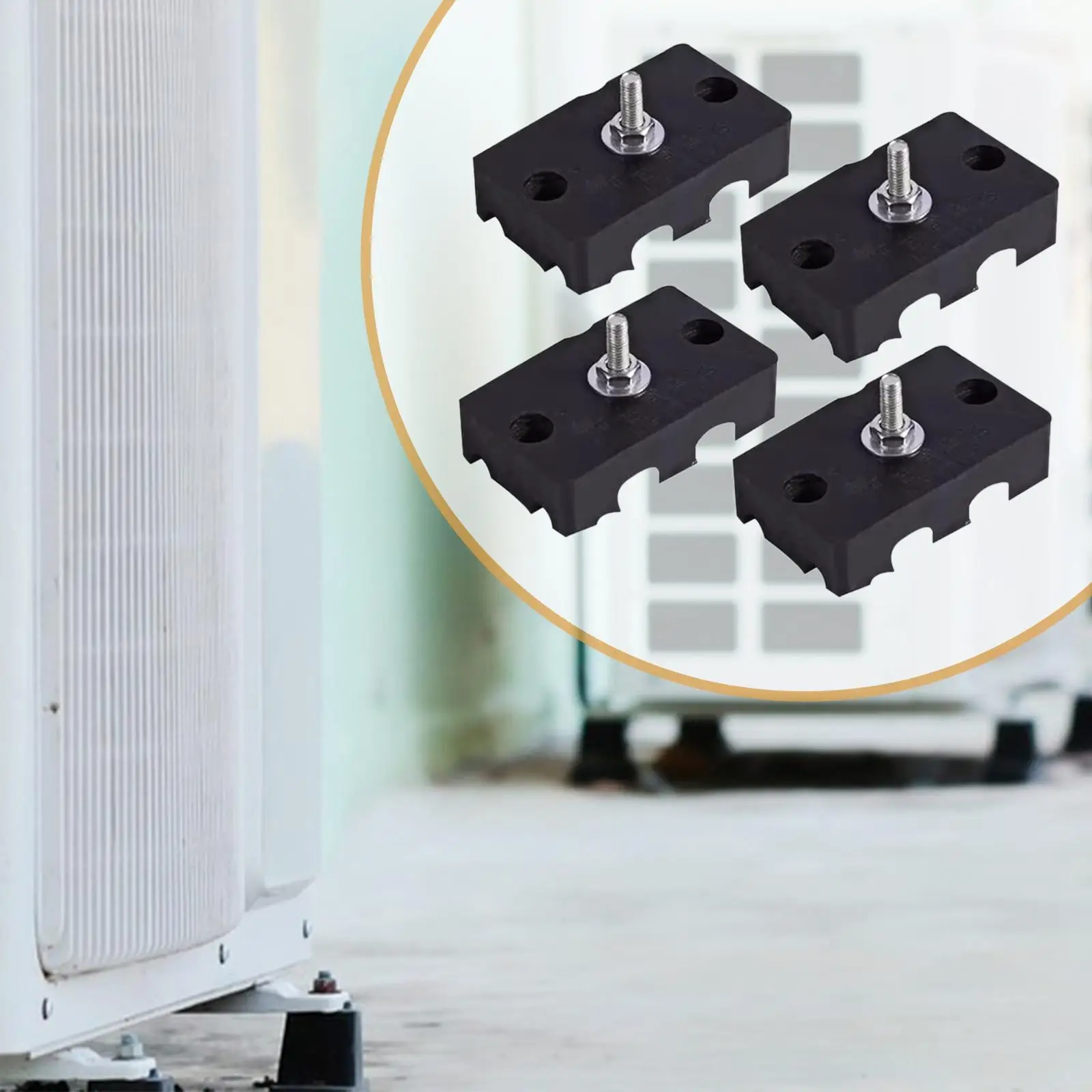 4x aislador de vibración de aire acondicionado soporte de montaje de suelo Universal para aire acondicionado almohadillas antivibración de alta resistencia