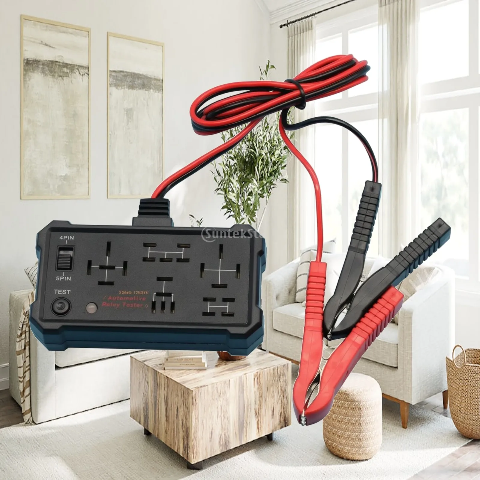 Plastic Auto Relay Tester for Vehicle Relay Testing with Red Black Leads Quick Check