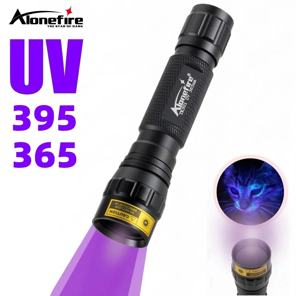 AloneFire SV004 Ultra Violet ışık 10W yüksek güç 365nm/395nm uv el feneri UV siyah ışık Pet idrar lekeleri dedektörü akrep