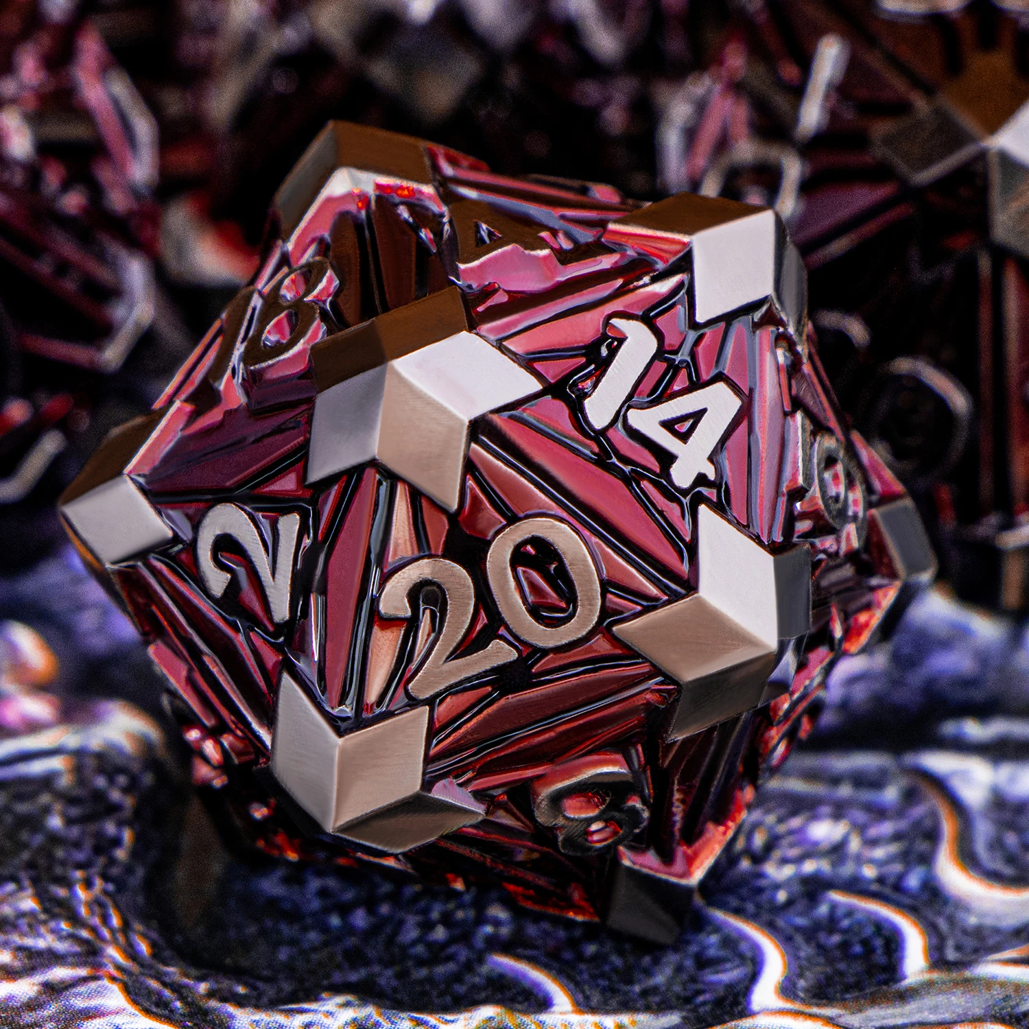 

Shards DND Metal Dice Set Dice 7PCS D&D Black Red Polyhedral Dice RPG Role Playing Game Pathfinder D20 Sided D and D Dice Set