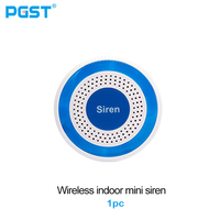 PGST 433MHz Indoor Wireless Siren with Strobe Light Wireless Spot Alarm System for Intruder Alarm System 110dB Wireless Horn