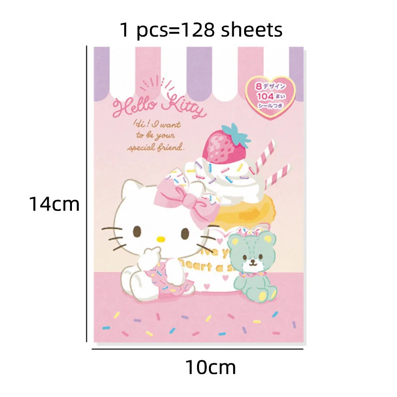 Imagem -06 - Sanrio Melody Kuromi Cinnamoroll Memo Pad Bonito Sticky Notes Etiqueta de Papelaria Notepad Planner Sticker Post Material Escolar Pcs por Lote