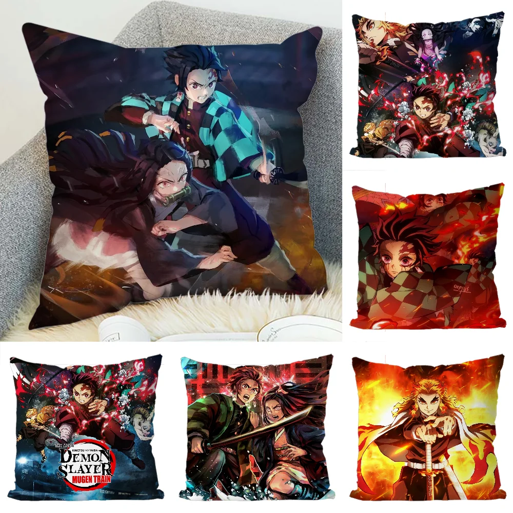 

Cushions Home Decor Demon Slayer Pillowcase 45x45 Throw Pillow Cases Cover Pillowcases 40x40 Cushion Covers Home and Decoration