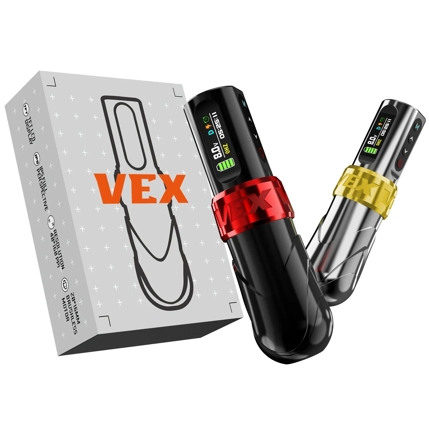 VEX Wireless Tattoo Machine Professional Tattoo Pen Brushless Motor Li- Battery Machine With 2 Batteries For Tattoo Artist Body