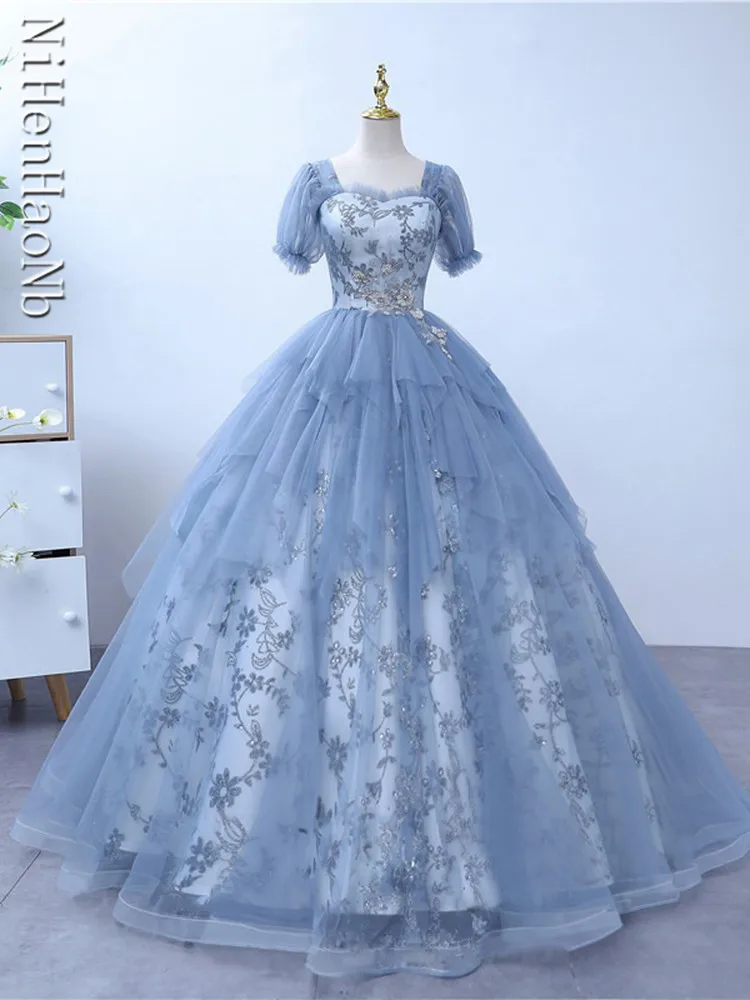 2023 New Quinceanera Dresses Luxury Short Sleeve Party Dress Classic Ball Gown Sweet Prom Dress Plus Size Vestidos