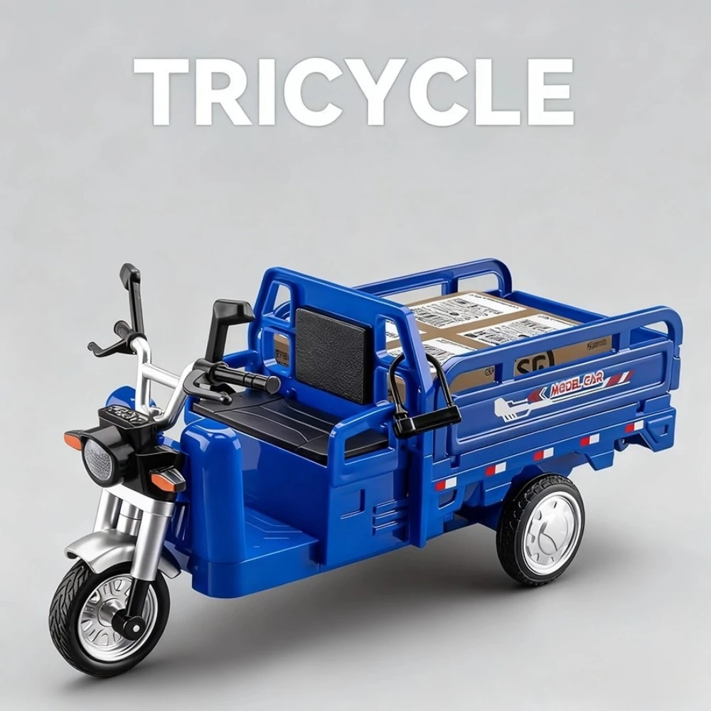 Tricycle 1:12 946 rétro, modèle de moto, jouet, voiture, son, lumière, Absorption des chocs, livraison Express, modèles de véhicules, cadeaux de Collection