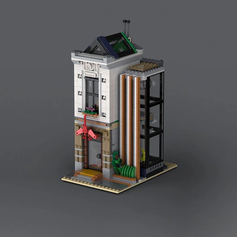 868 PCS Medieval Luxury Record Store Scene Architecture Building Block Customize Diy Education Assembly Kid Toy Birthday Gifts