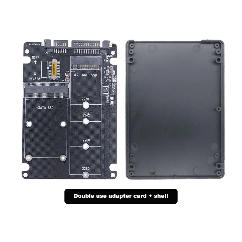 M.2 تحويل SSD الحالة الصلبة إلى Sata3 صندوق القرص الصلب الخارجي Ngff Msata إلى بطاقة تحويل المنفذ التسلسلي ذات الاستخدام المزدوج اثنين في واحد