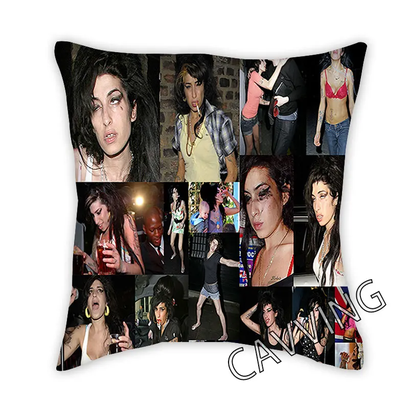 Amy Winehouse 3D Printed  Polyester Decorative Pillowcases Throw Pillow Cover Square Zipper Cases Fans Gifts Home Decor H02