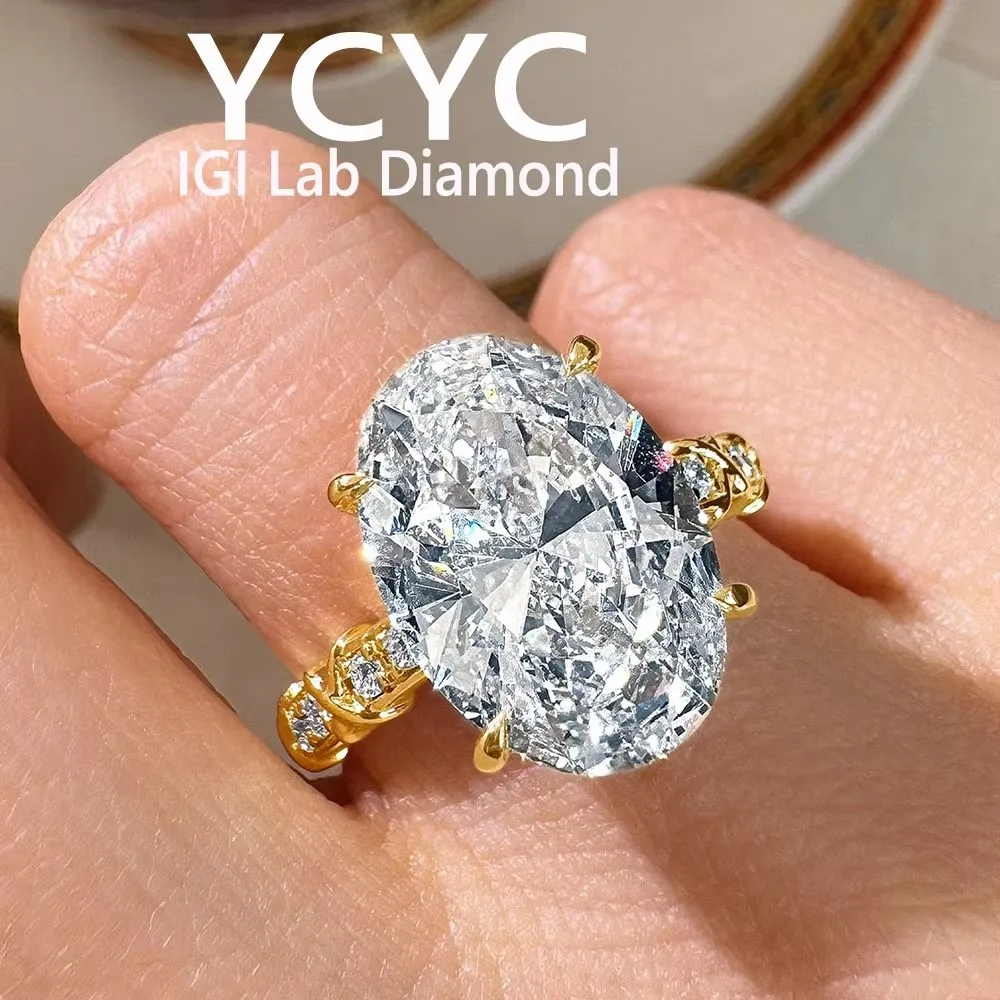5Carat Wedding RING Oval diamond 14K Yellow gold  Ring Lab grown diamond fashion jewelry wholesale customizatio