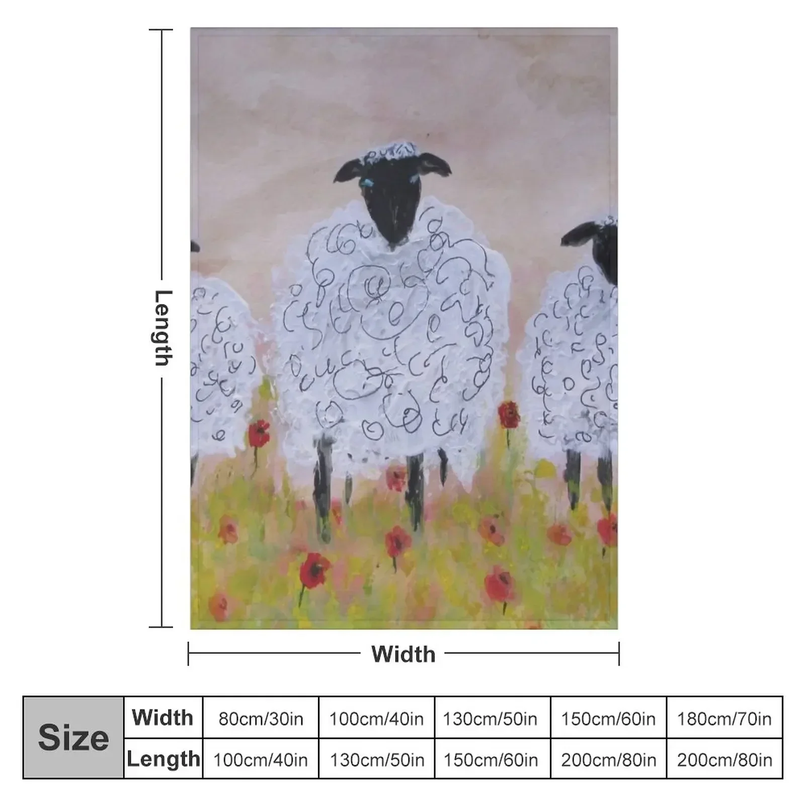 Sheep in the Meadow Throw Blanket Furrys Winter beds Blankets