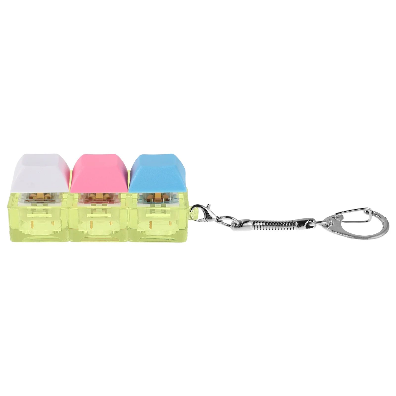 

Cute Keyboard Keychain Fidget Toy Stress Relief Pendant Transparent Design Chain Hanging Ornament Creative for Office