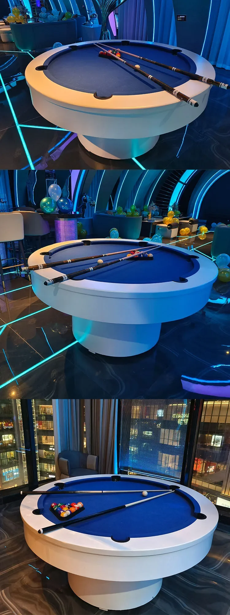 Round Billiards Table Personalized Bar KTV Billiards Table Multifunctional Indoor Standard 1.4m