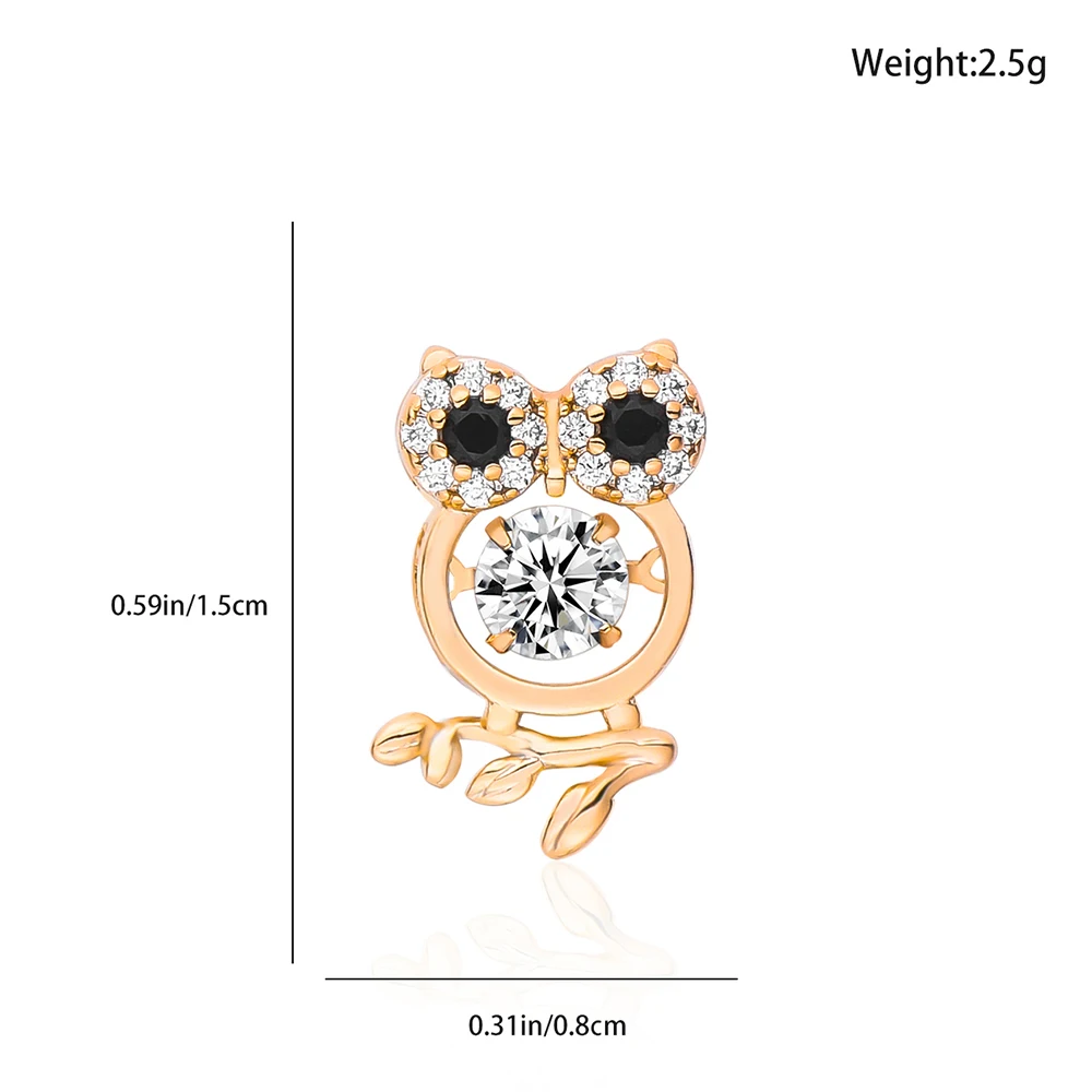 New Owl Shape Inlaid Zircon Stud Earrings Animal Series Cute Vivid Jewelry Accessories Birthday Party Gift for Classmate Girls image 2