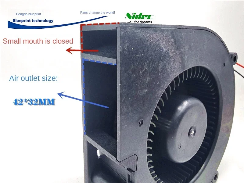 

pa Nidec Turbine D12F-12BS8 Ball 12v0. 24A 12032 12cm Blower Cooling Fan