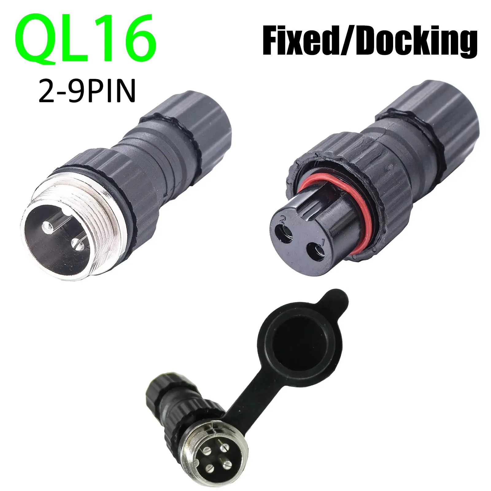 5/20Sets QL16 M16 Aviation Plug Ip65 Male Female Docking Plug Panel Mounted Connector 2/3/4/5/6/7/8/9pin