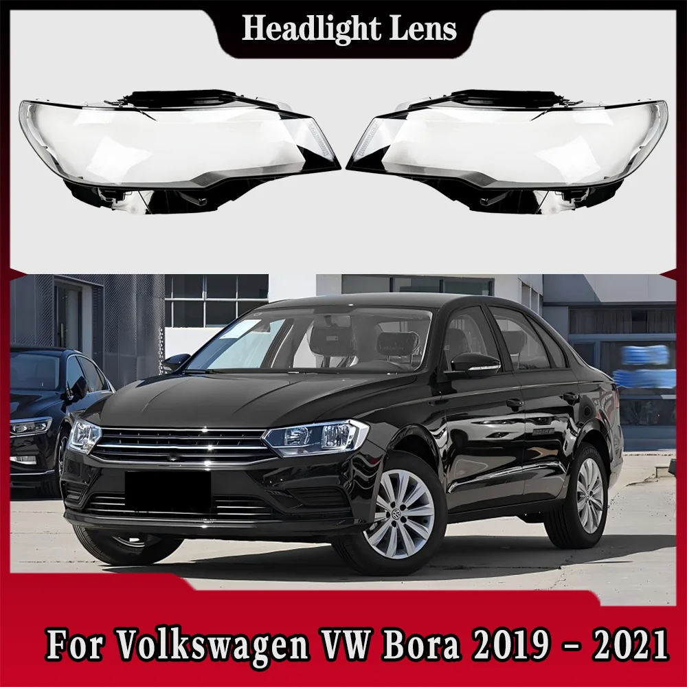 

For Volkswagen VW Bora 2019 2020 2021 Car Front Headlight Cover Transparent Lampshade Plexiglass Replace Original Lens Shell