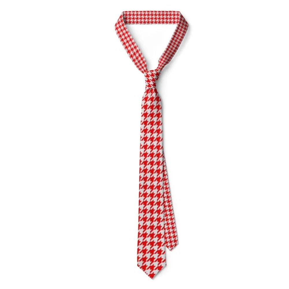 Casual 8cm Houndstooth Tie Narrow Soft Classic Tie Hand Tied Adjustable Men Necktie Suit Accessories