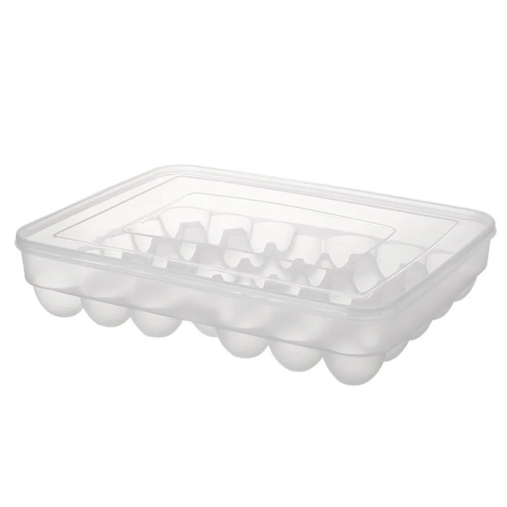 24 شبكة/34 شبكة البيض صينية تخزين حاوية علب غطاء الفضاء التوقف الثلاجة حامل البيض البلاستيكي تكويم الغذاء المنظم