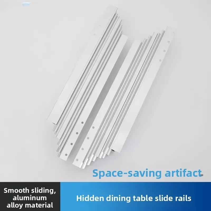 Cabinet multi-function multi-section telescopic hidden dining table slide flat push pull table guide rail folding table hardware