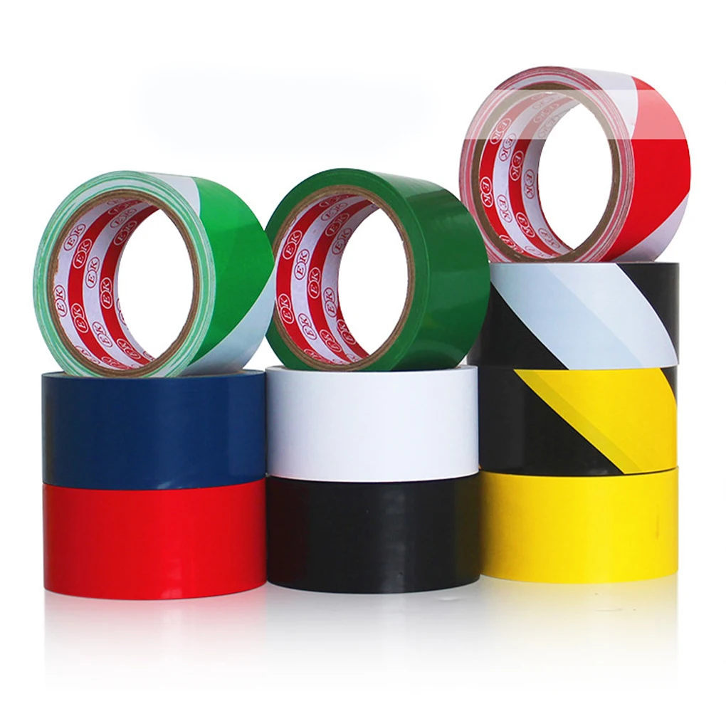 PVC Warning Tape Floor Glue Black And Yellow Wear-resistant Zebra Crossing Home Office Warning Stickers 50MM*20m