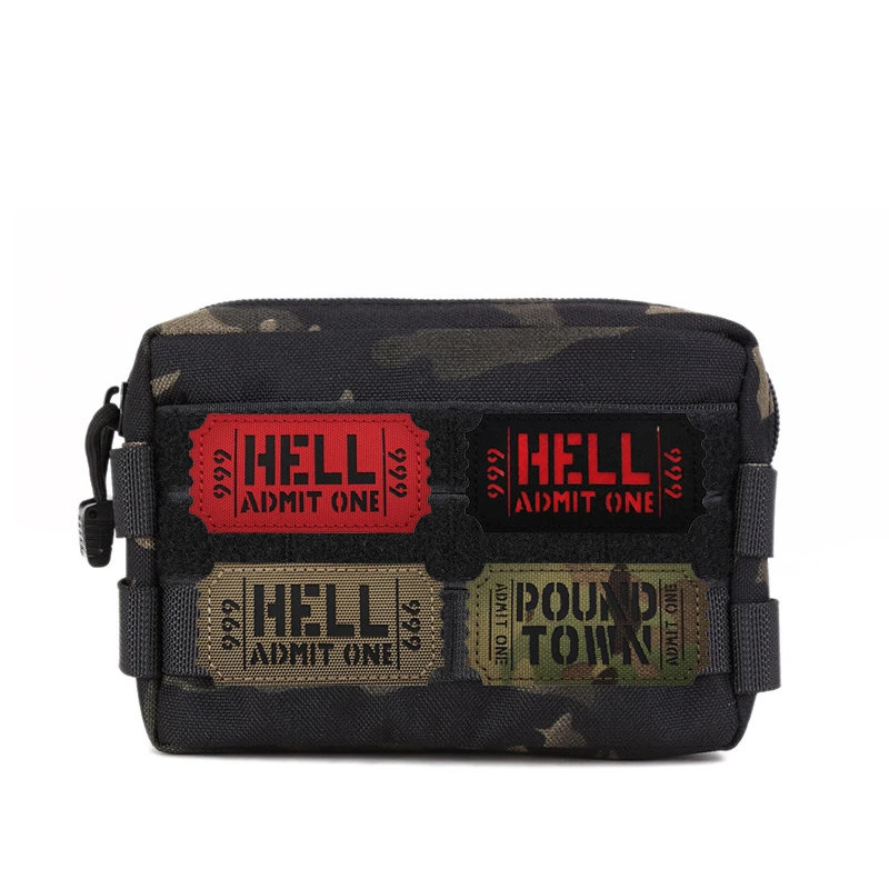 Outdoor Bag Accessories Laser Cut IR Reflective Postman Badge Camou Clothing Armband Jacket DIY Backpack Hook and Loop Patch