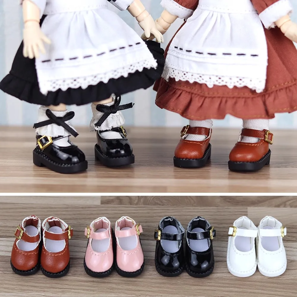 

1/12 12 Points Doll Clothes Fashion Little Leather Shoes Model Accessories Fit OB11 Ufdoll Ashi P9 Body In Stock