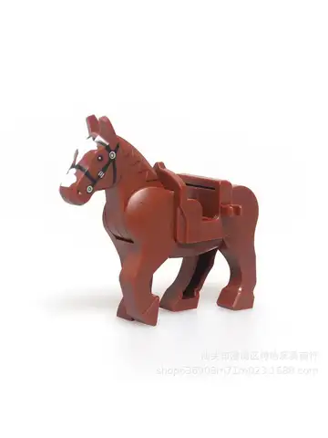 Building Block MOC Part War-horse with Saddle Saddle Horse Military Scene Accessories Compatible with Lego Part
