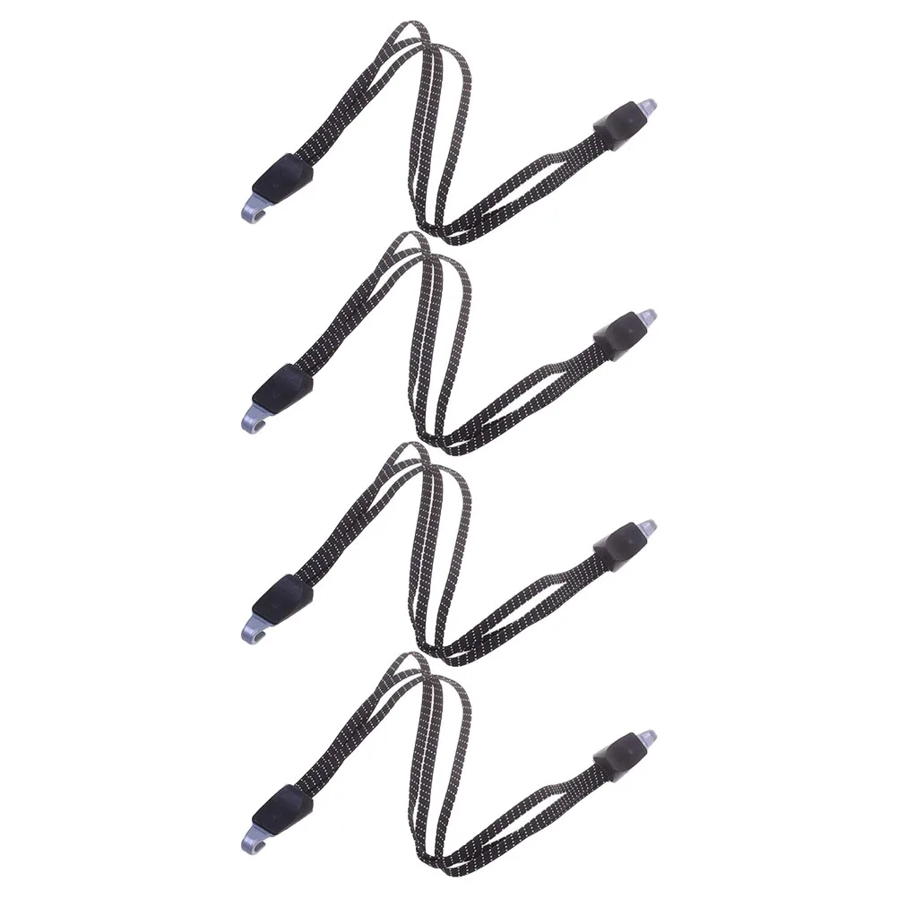 

4 Pcs Bicycle Elastic Rope Durable Zinc Alloy Hook Strong Elasticity Wide Range Bike Strap Motorcycle Bungee Cord Elastic