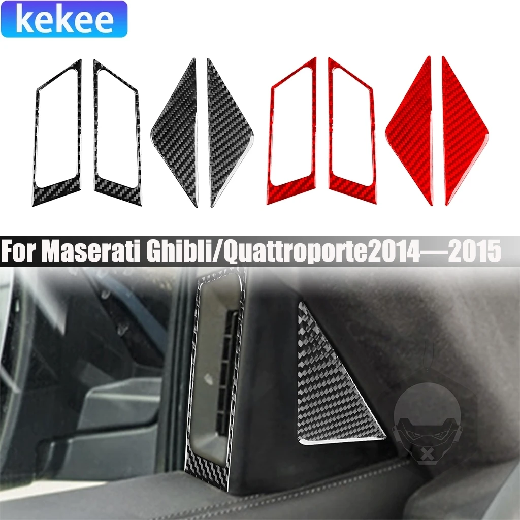

Carbon Fiber Car Accessories A-pillar Speaker Decorative Interior Trim Cover Sticker For Maserati Ghibli/Quattroporte 2014-2015