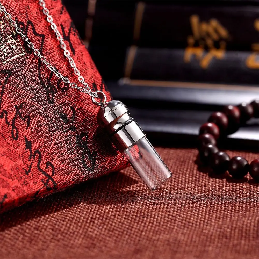 Glass Vial Necklace For Ashes Sand Keepsake Wishing Bottle Openable Transparent Pendant Urn Necklaces Memorial Jewellery Gifts