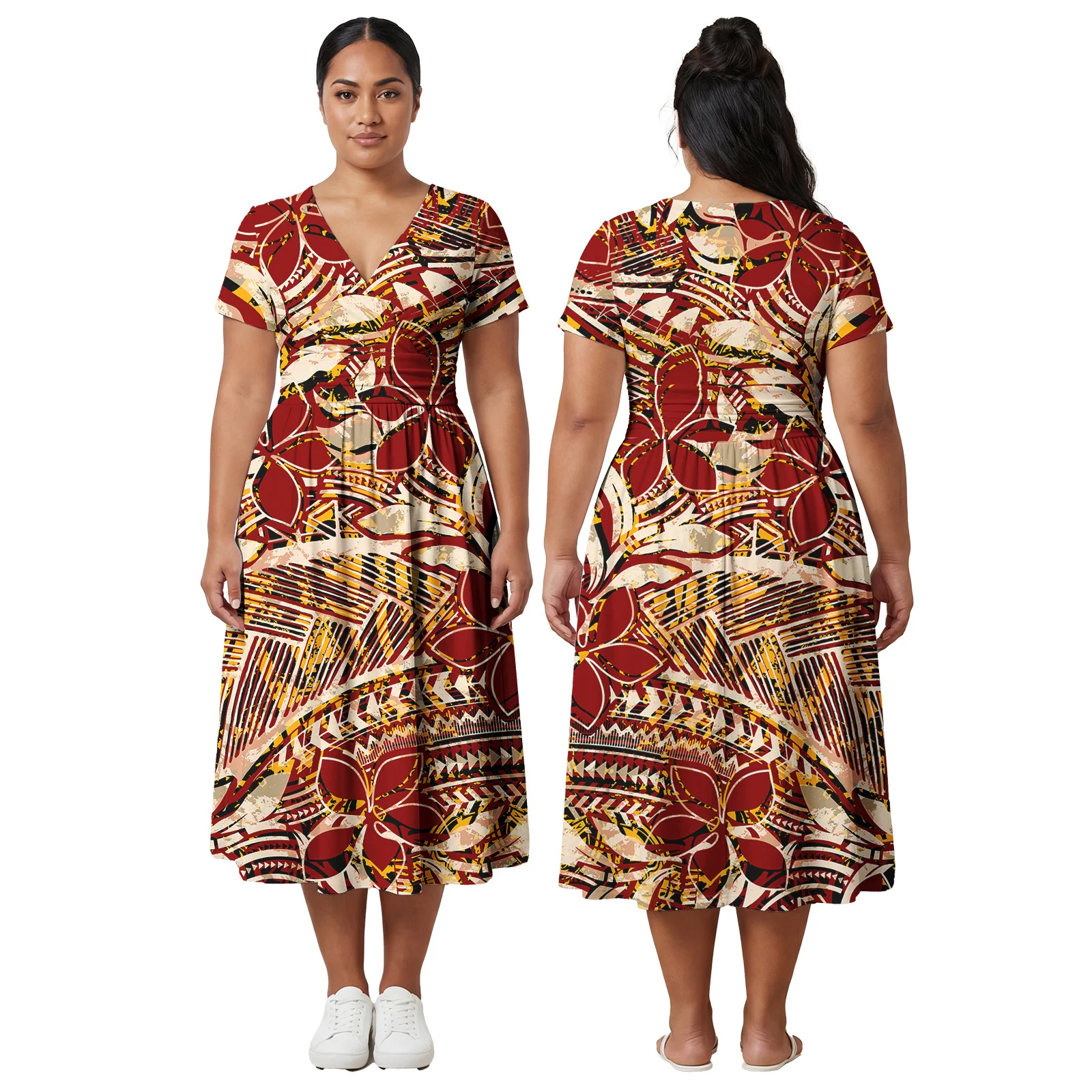 

Asia & Pacific Islands Women Clothing Custom Outfits Polynesian Elegant Skirts Plus Size Ladies Aloha Dresses Samoan Party Dress