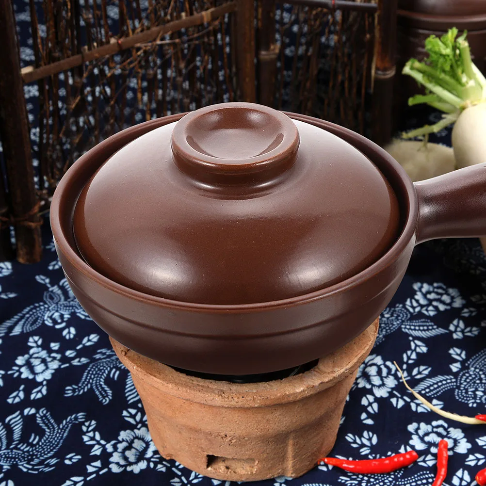 

Lithium Ceramic Pot High Temperature Resistant Casserole Dish Smooth Handle for Braised Chicken Soup Rice Stew Cooking