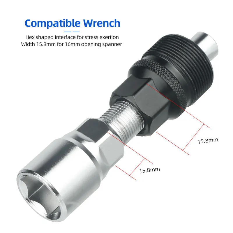 Bicycle Crank Arms Puller Splined Crankset Extractor Square Chainring Install Removal Heat Treated Tempered High Carbon Steel To view 5