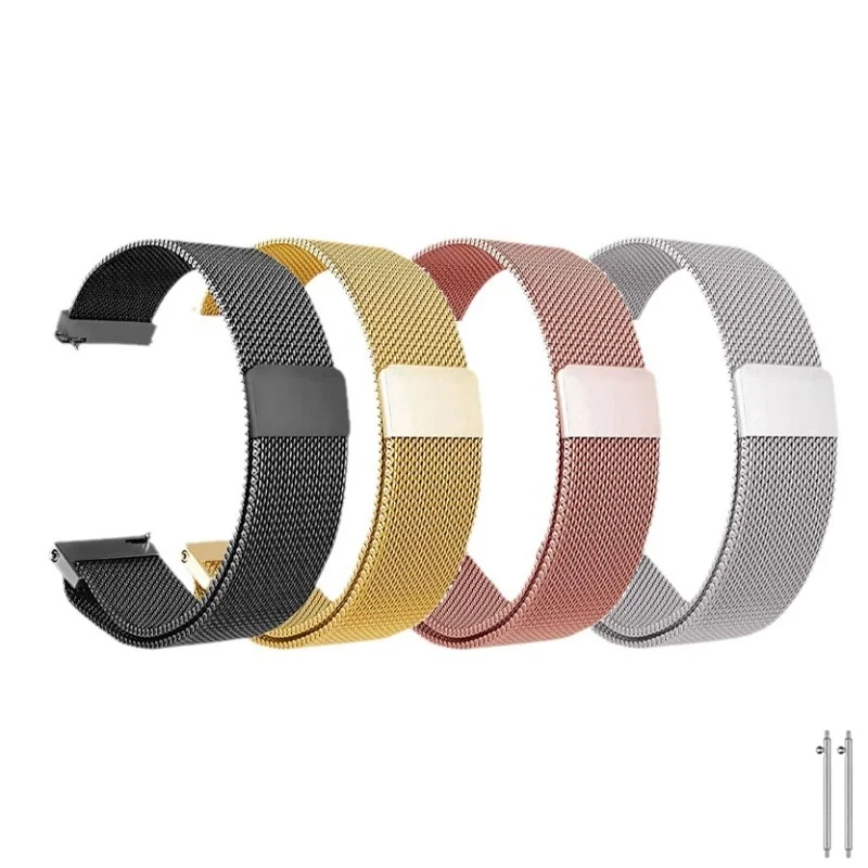 20mm22mm Quick Release Strap Metal Milan Mesh Loop Strap Magnetic Buckle Stainless Steel Strap