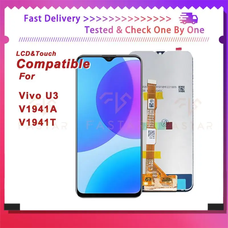 

6.53"Original For VIVO U3 V1941A V1941T LCD Display Touch Digitizer Assembly Replacement Phone Screen VIVO U3 lcd