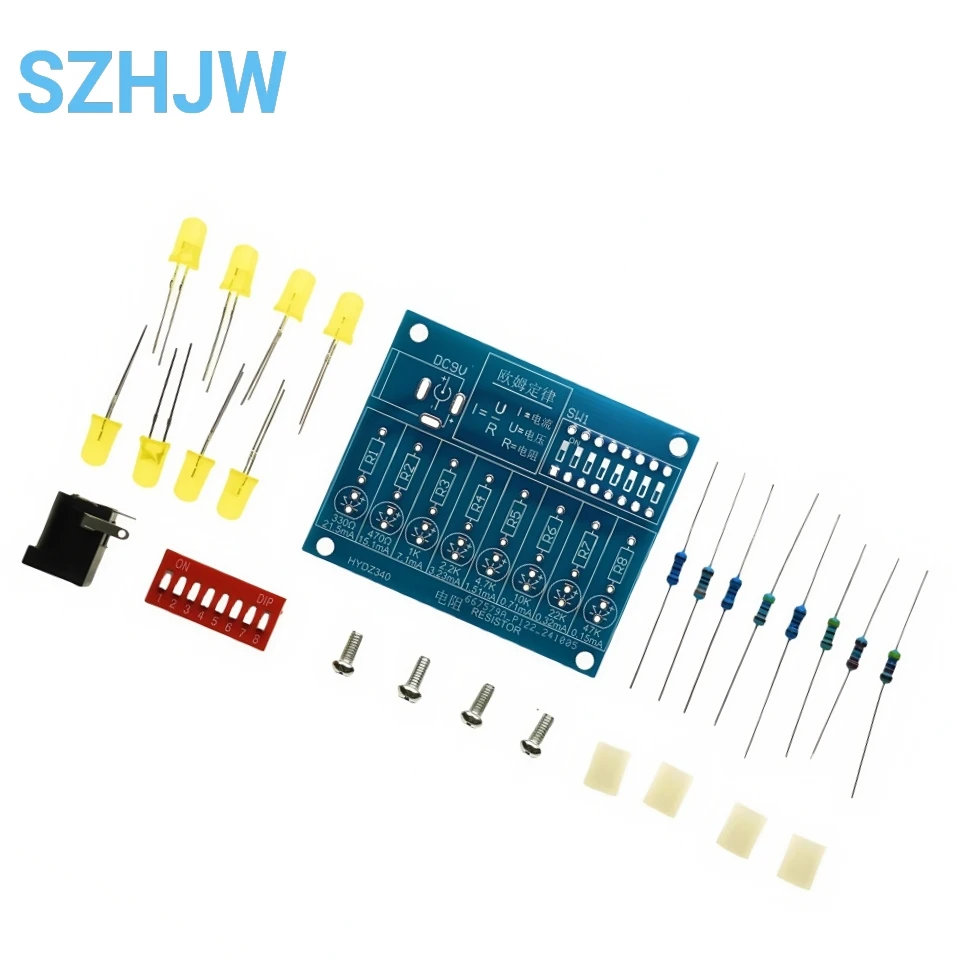 DIY Soldering Practice Kit DC 9V LED Current Test Ohm Electronic Manufacturing DIY Parts Experiment Training Teaching Kit