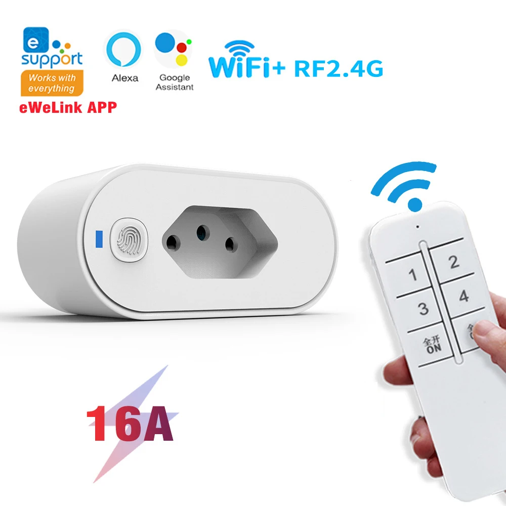 Intelligent socket Brazil plug Ewelink timed metering socket Yiweilian APP remote intelligent voice control