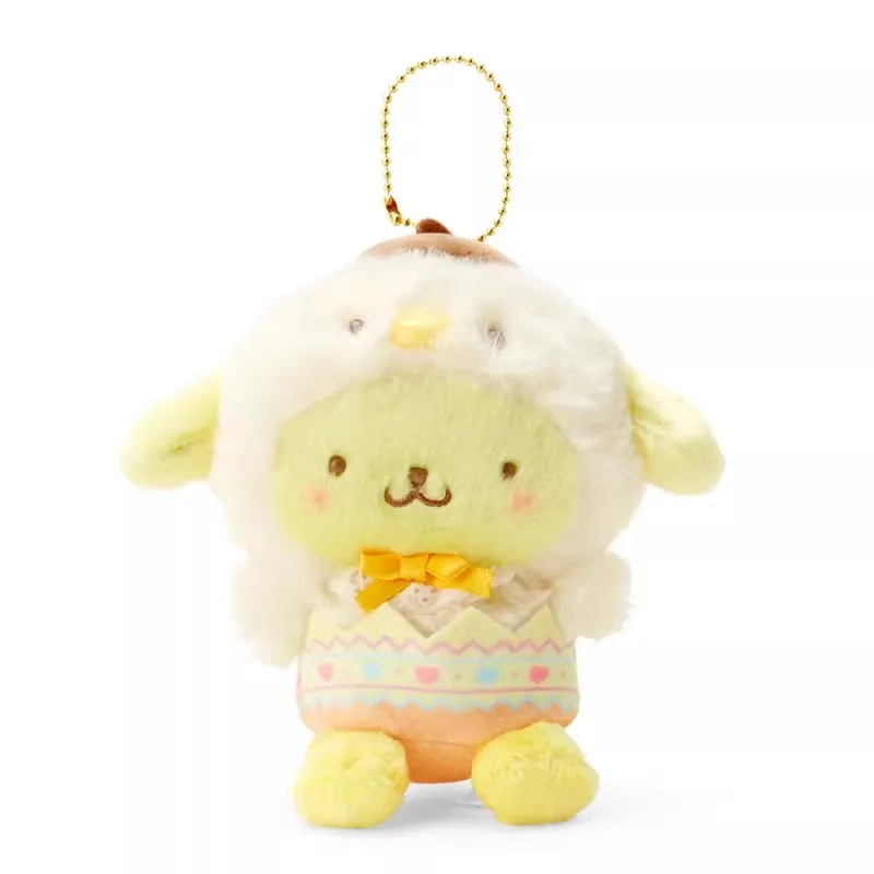 Sanrio Hellokitty Kuromi Cinnamoroll Purin Pochacco Draai in Kip Pluche Hanger Meisjes Mooie Tas Rugzak Pluche Sleutelhangers