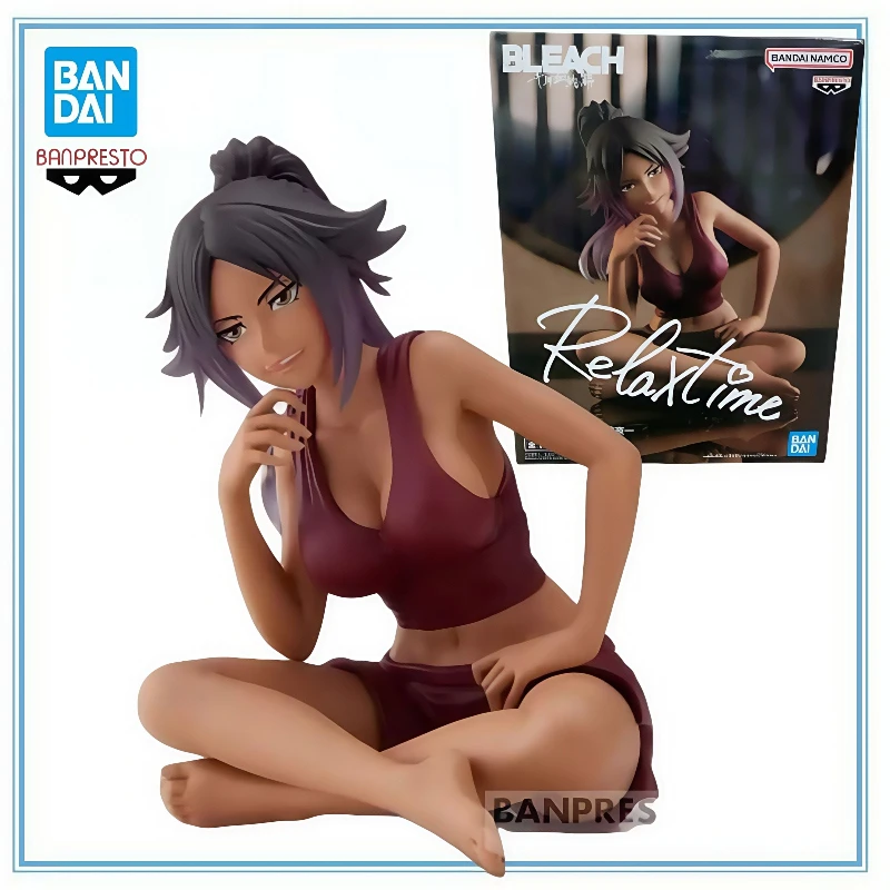 

BANDAI в наличии, оригинальные фигурки BLEACH Shihouin Yoruichi, модель Relax Time BANPRESTO, модель, украшение, подарки, игрушки, модель