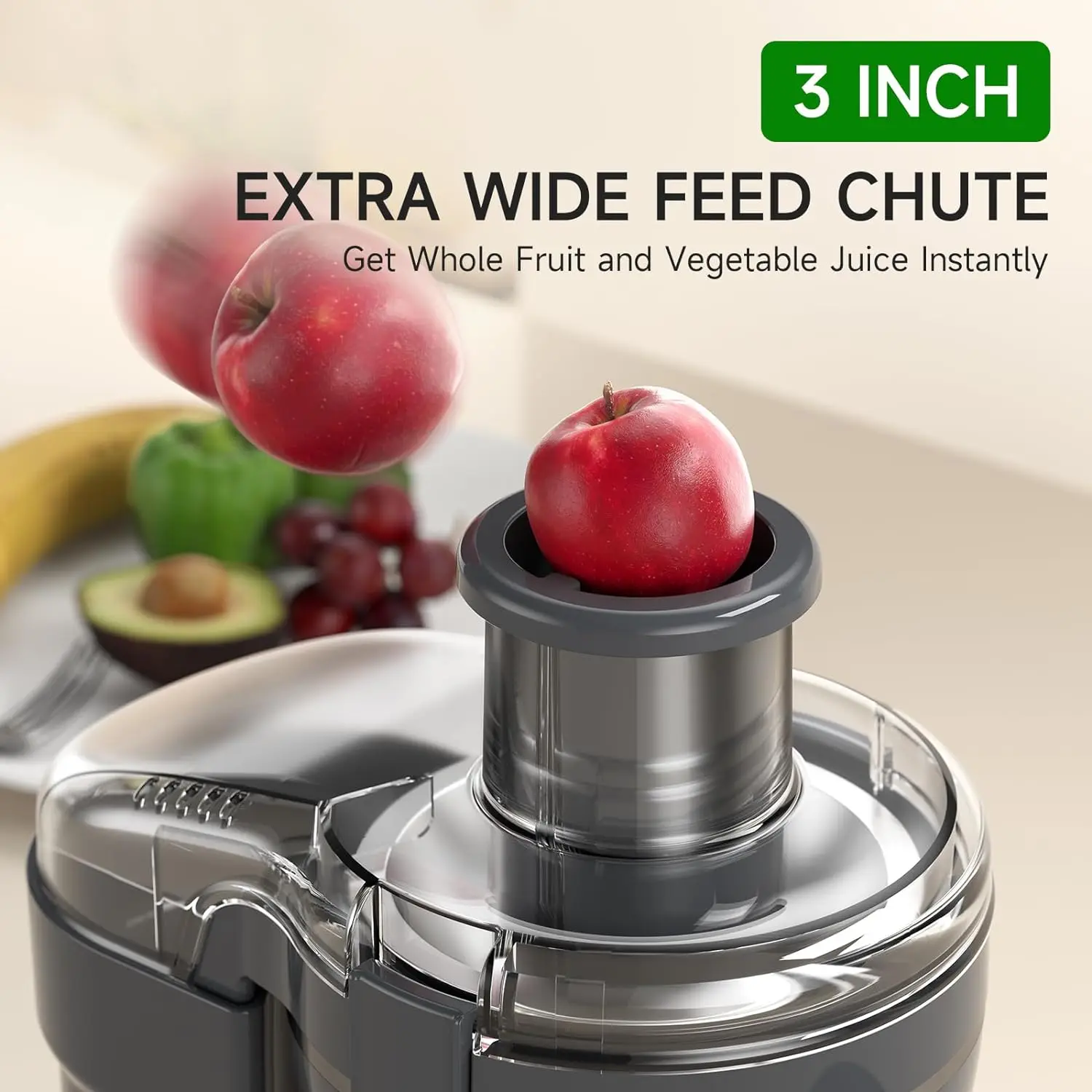 Juicer Machine, 500W Centrifugale Juicer Extractor Met 3 Speed & Wide Mond 3 "Feed Parachute Voor Fruit Groente