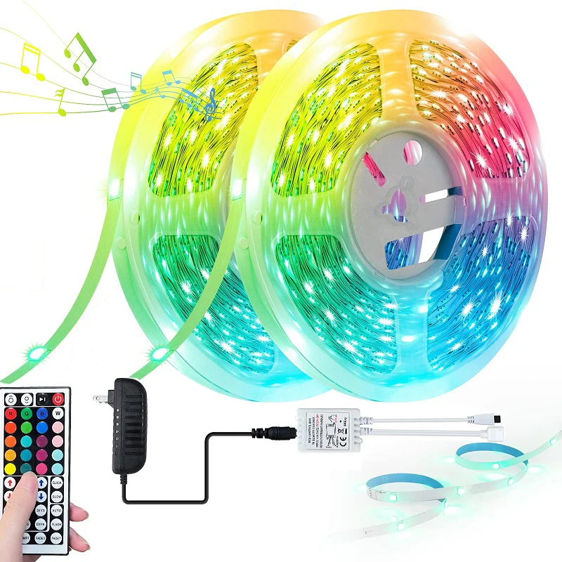 

RGB LED Strip Lights 5050 Bluetooth WIFI Control Fita 16Ft-98.4 Feet For TV Computer Bedroom Holiday Party Supports Alexa Google