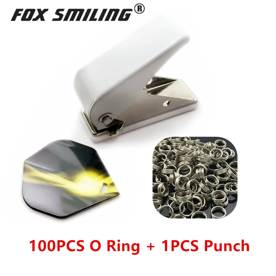 Fox sorridente professionale dardo volo punzone dardo ala foro con 100 pezzi O Ring freccette accessori