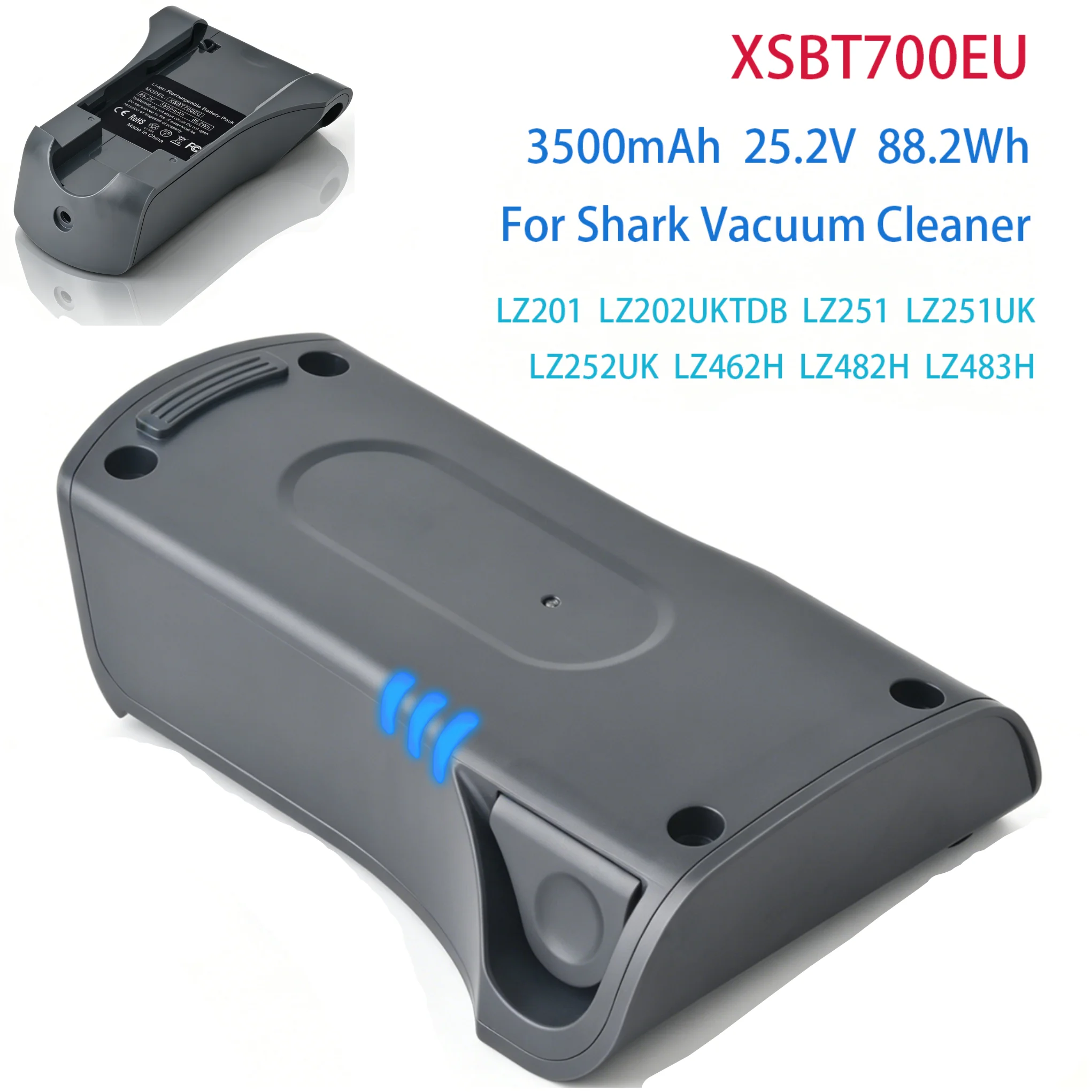 

XSBT700EU 3500mAH Vacuum Cleaner Rechargeable Battery for Shark IZ462H IZ482H IZ483H LZ201 LZ251 IZ/LZ Series XSBT700 XSBT750