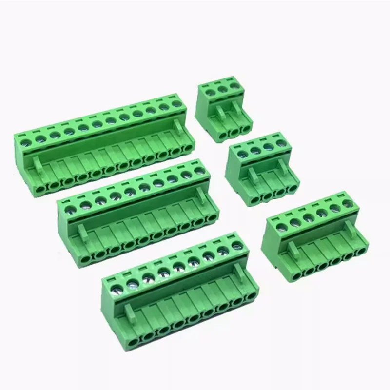 10Pcs Terminal Block KF2EDGK-5.08mm Copper Environmental Protection Hole Holder 2P-24P Single Plug-in Connector for Electronics